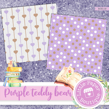 Purple Teddy Bear Digital Paper RCS119B