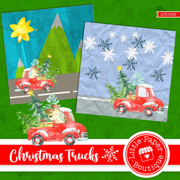 Christmas Trucks Digital Paper LPB1009A