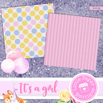 It's A Girl Digital Paper RCS108B