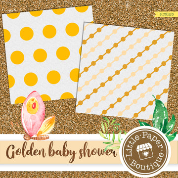 Golden Baby Shower Digital Paper RCS125B