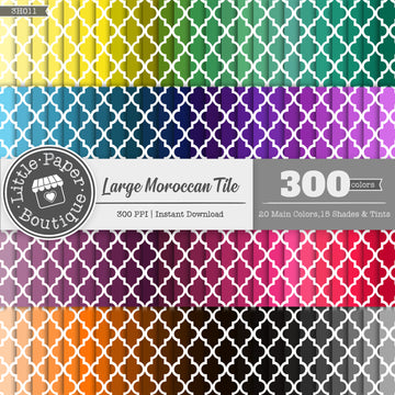 Rainbow Large Moroccan Tile Digital Paper 3H011