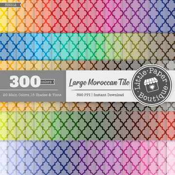 Rainbow Large Moroccan White Digital Paper 3H012