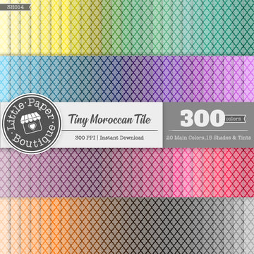 Rainbow Tiny Moroccan White Overlay Digital Paper 3H014