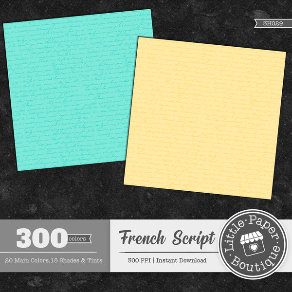 Rainbow French Script Digital Paper 3H029