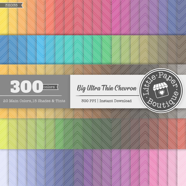 Rainbow Big Ultra Thin Chevron Overlay Digital Paper 3H035