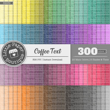 Rainbow Coffee Text Digital Paper 3H039