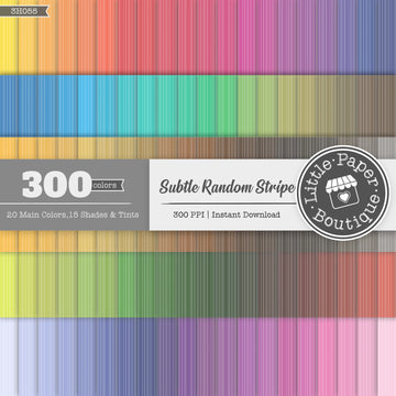 Rainbow Subtle Random Stripe Digital Paper 3H055