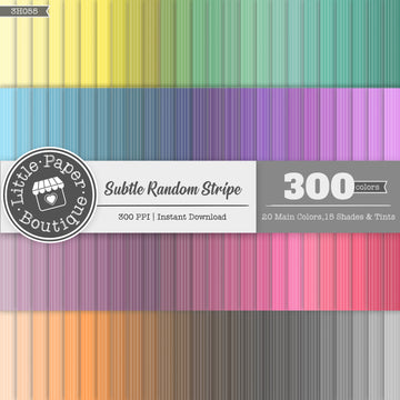 Rainbow Subtle Random Stripe Digital Paper 3H055