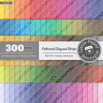 Rainbow Patterned Diagonal Stripe Overlay Digital Paper 3H073