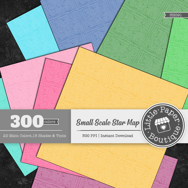 Rainbow Small Scale Star Map Digital Paper 3H091