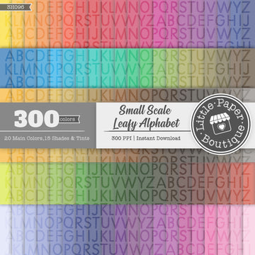 Rainbow Small Scale Leafy Alphabet Digital Paper 3H096