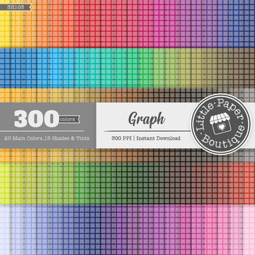 Rainbow Outline Graph Digital Paper 3H103