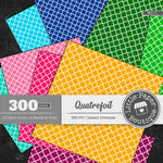 Rainbow Quatrefoil Solid Overlay Digital Paper 3H111