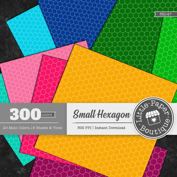 Rainbow Small Solid Hexagon Digital Paper 3H147