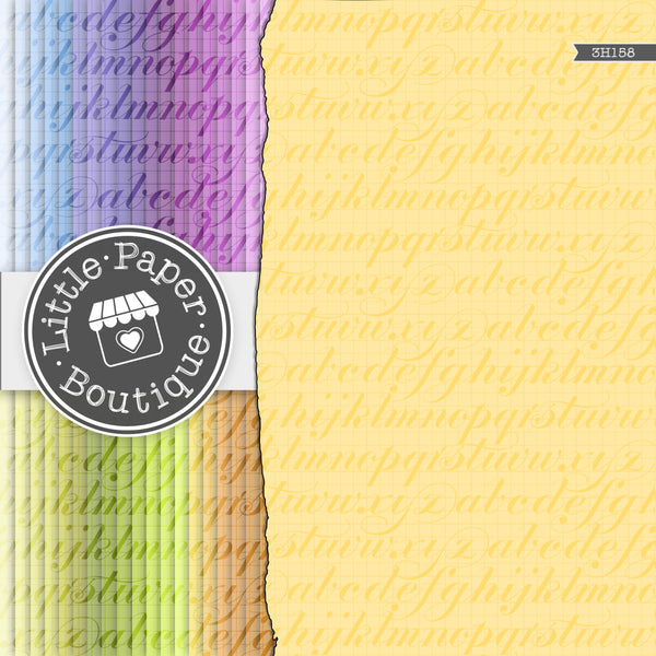 Rainbow Monochromatic Typography Script Digital Paper 3H158