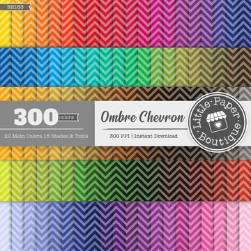 Rainbow Ombre Chevron Digital Paper 3H163