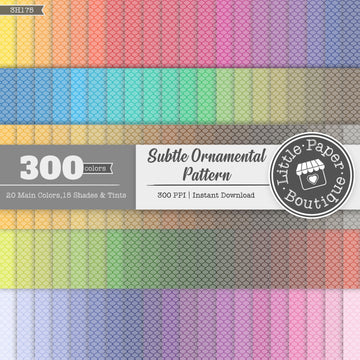 Rainbow Subtle White Ornamental Pattern Digital Paper 3H175