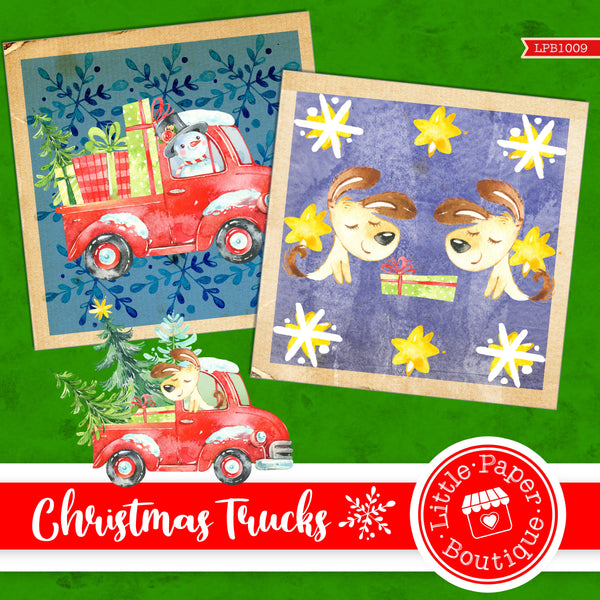 Christmas Trucks Digital Paper LPB1009A