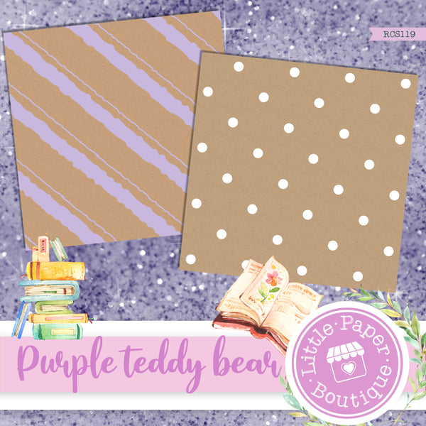 Purple Teddy Bear Digital Paper RCS119B