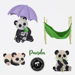 Pandas Digital Clipart CA401