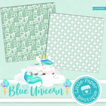 Blue Unicorn Digital Paper LPB003B3