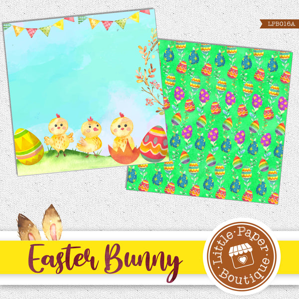 Easter Bunny Watercolor Digital Paper LPB016A