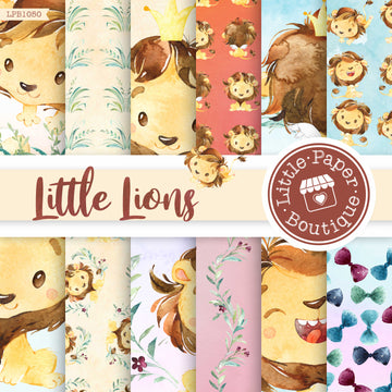 Little Lions Watercolor Digital Paper LPB1050A