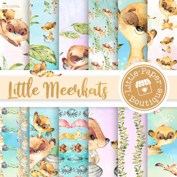 Little Meerkats Watercolor Digital Paper LPB1053A