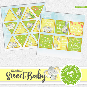 Sweet Baby Watercolor Ephemera Tags Digital Paper LPB3000C