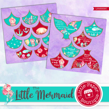 The Little Mermaid Watercolor Ephemera Tags Digital Paper LPB3009C