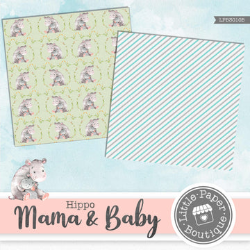 Hippo Mama & Baby Digital Paper LPB3010B