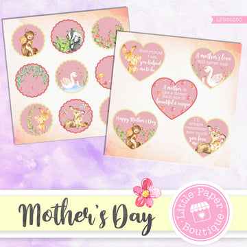 Mother's Day Watercolor Ephemera Tags Digital Paper LPB3026C