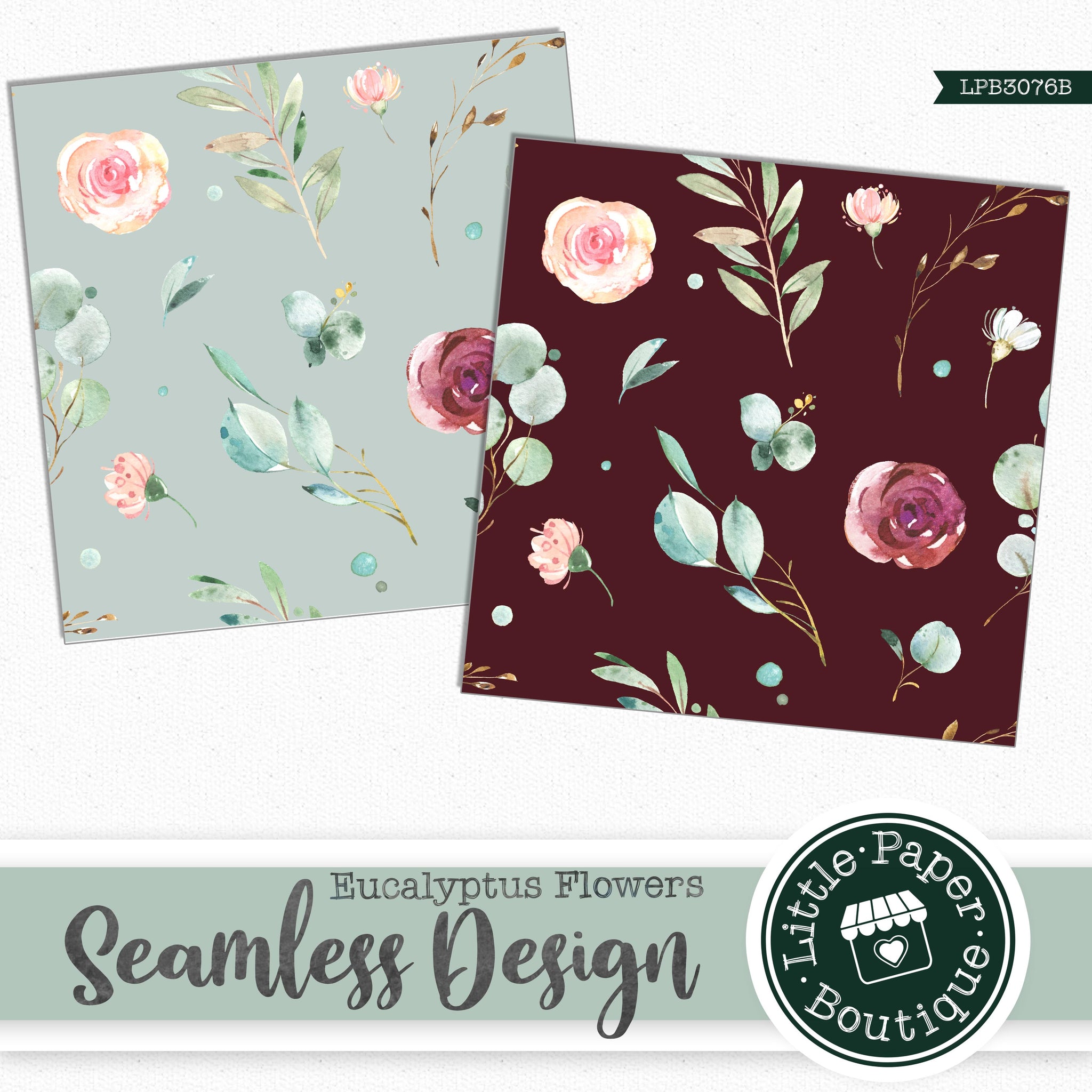 Seamless Pale Blue Parchment Paper with Light Pink Rose Buds · Creative  Fabrica