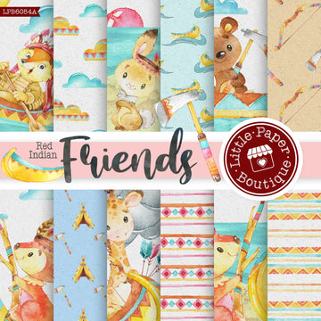 Red Indian Friends Digital Paper LPB6054A