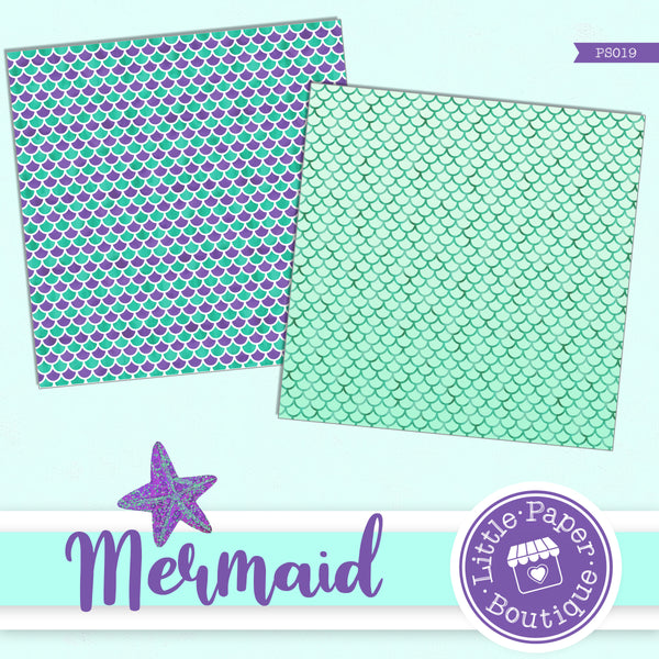 Mermaid Scales Digital Paper PS019B