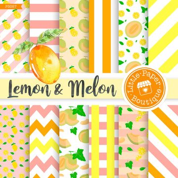 Lemon and Melon Digital Paper PS057