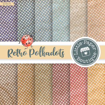 Retro Polka Dots Digital Paper RCS015B