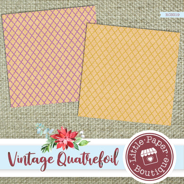 Vintage Quatrefoil Digital Paper RCS019B