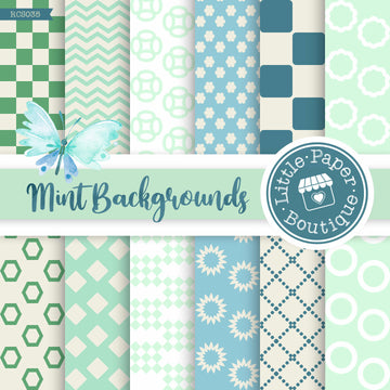 Mint Backgrounds Digital Paper RCS035B