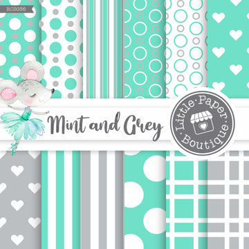 Mint and Grey Digital Paper RCS036B