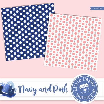 Navy and Pink Digital Paper RCS038B