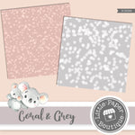 Coral and Grey Digital Paper RCS056B