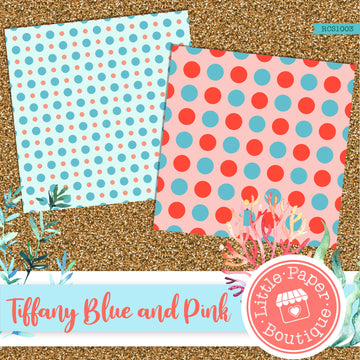 Tiffany Blue and Pink Digital Paper RCS1003B