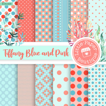 Tiffany Blue and Pink Digital Paper RCS1003B