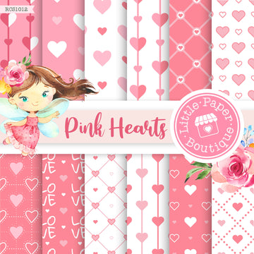 Pink Hearts Digital Paper RCS1012B