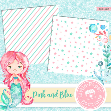 Pink and Blue Digital Paper RCS1023B