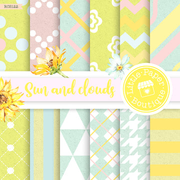 Sun and Clouds Digital Paper RCS122B