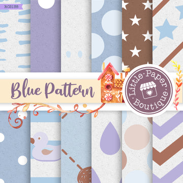 Blue Pattern Digital Paper RCS135B