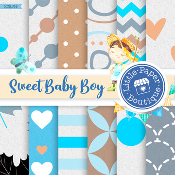 Sweet Baby Boy Digital Paper RCS138B