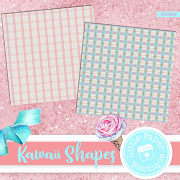 Kawaii Shapes Seamless Digital Paper SCS0003B